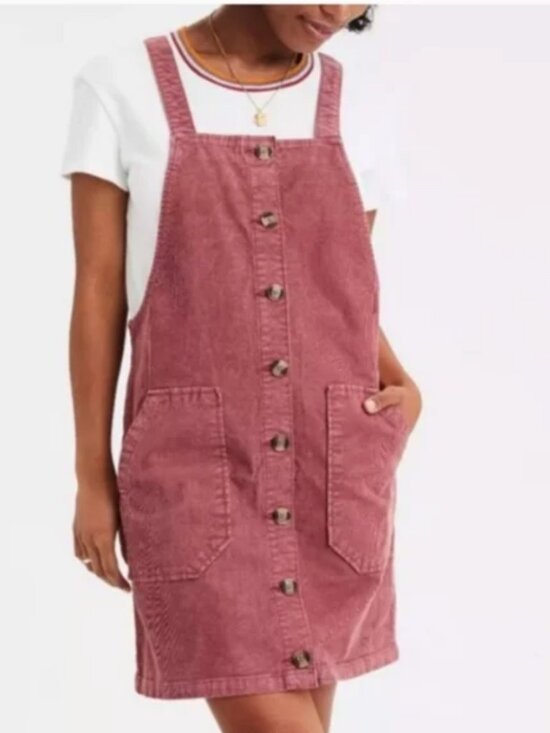 American Eagle Outfitters Dresses & Skirts - Women American Eagle  Corduroy Overall Dress Mauve Pink Size Small Summer Casual